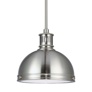 Sea Gull Lighting-Pratt Street-One Light Pendant in Contemporary Style-9.5 Inch wide by 8.5 Inch high