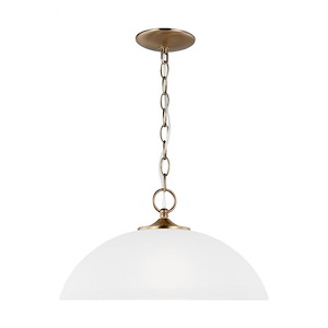 Sea Gull Lighting-Geary-1 Light Pendant In Transitional Style-8.5 Inch Tall and 15.75 Inch Wide