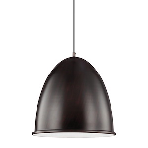 Sea Gull Lighting-Hudson Street-One Light Pendant in Transitional Style-15.75 Inch wide by 15.88 Inch high