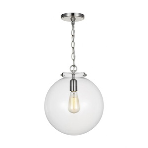 Kate-1 Light Sphere Pendant-12 Inch wide by 14.38 Inch high