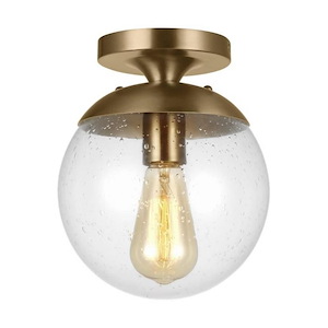 Leo-Hanging Globe-One Light Semi-Flush Mount in Contemporary Style-8 Inch wide by 9.63 Inch high