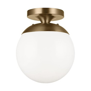 Leo-Hanging Globe-One Light Semi-Flush Mount in Contemporary Style-8 Inch wide by 9.63 Inch high
