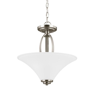 Sea Gull Lighting-Metcalf-Two Light Semi-Flush Mount in Transitional Style-15 Inch wide by 16.25 Inch high