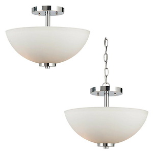 Sea Gull Lighting-Oslo-Two Light Semi-Flush Mount in Contemporary Style-13.5 Inch wide by 11.25 Inch high