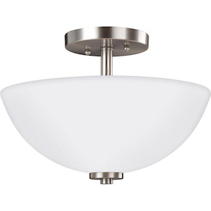 Oslo-Two Light Semi-Flush Mount in Contemporary Style-13.5 Inch wide by 11.25 Inch high - 315054