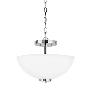 Sea Gull Lighting-Oslo-Two Light Semi-Flush Mount in Contemporary Style-13.5 Inch wide by 11.25 Inch high