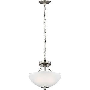 Geary-2 Light Small Semi-Flush Convertible Pendant in Transitional Style-13.88 Inch wide by 12.38 Inch high - 691961
