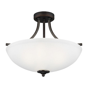 Sea Gull Lighting-Geary-3 Light Small Semi-Flush Convertible Pendant in Transitional Style-18.63 Inch wide by 16.38 Inch high - 691959