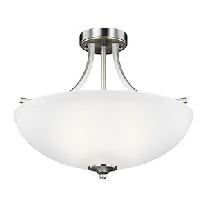 Sea Gull Lighting-Geary-3 Light Small Semi-Flush Convertible Pendant in Transitional Style-18.63 Inch wide by 16.38 Inch high