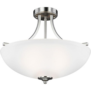 Geary-3 Light Small Semi-Flush Convertible Pendant in Transitional Style-18.63 Inch wide by 16.38 Inch high - 691959