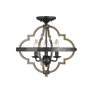 Sea Gull Lighting-Socorro-3 Light Semi-Flush Mount in Transitional Style-15.5 Inch wide by 15.5 Inch high - 1002316