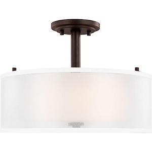 Elmwood Park-2 Light Semi-Flush Mount in Traditional Style-15 Inch wide by 11 Inch high - 1002509