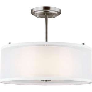 Elmwood Park-2 Light Semi-Flush Mount in Traditional Style-15 Inch wide by 11 Inch high - 1002509