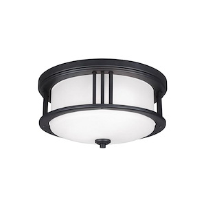 Sea Gull Lighting-Crowell-Two Light Outdoor Flush Mount in Contemporary Style-14.06 Inch wide by 7 Inch high