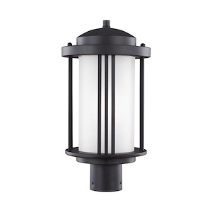 Sea Gull Lighting-Crowell-One Light Outdoor Post Lantern in Contemporary Style-9 Inch wide by 17 Inch high - 494183