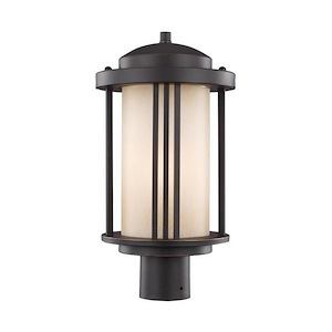 Sea Gull Lighting-Crowell-One Light Outdoor Post Lantern in Contemporary Style-9 Inch wide by 17 Inch high