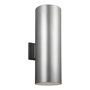 28W 2 LED Outdoor Cylinder Large Wall Lantern in Transitional Style-6 Inch wide by 18.25 Inch high