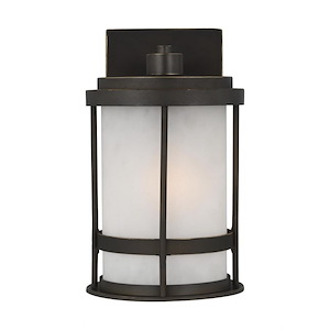 Sea Gull Lighting-Wilburn-1 Light Small Outdoor Wall Lantern-6 Inch wide by 10.25 Inch high