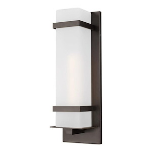 Sea Gull Lighting-Alban-1 Light Large Outdoor Wall Lantern in Modern Style-8 Inch wide by 24.63 Inch high