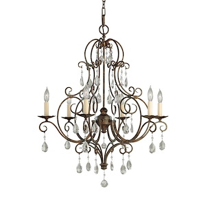Feiss Lighting-Chateau-Chandelier 6 Light in Crystals Style-25 Inch Wide by 30 Inch High - 1276539