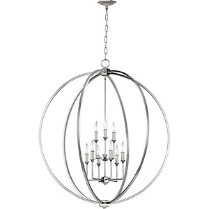 Feiss Lighting-Corinne-2-Tier Chandelier 9 Light Steel in Transitional Style-36 Inch Wide by 40.75 Inch High