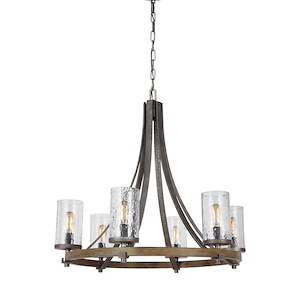 Feiss Lighting-Angelo-Chandelier 6 Light Steel in Rustic Style-30.5 Inch Wide by 29.5 Inch High - 1286157