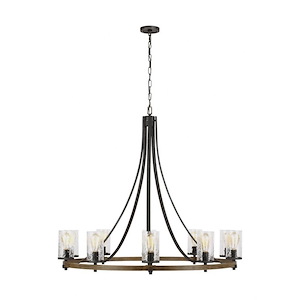 Feiss Lighting-Angelo-Chandelier 10 Light Steel in Rustic Style-48.13 Inch Wide by 41.63 Inch High - 1286209