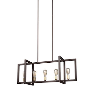Feiss Lighting-Finnegan-Five Light Island in Transitional Style-12 Inch Wide by 13.75 Inch High