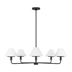 Mendota - 5 Light Chandelier-10.75 Inch Tall and 40 Inch Wide - 1375289