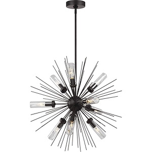 Feiss Lighting-Hilo-Outdoor Chandelier 9 Light Steel in Transitional Style-24 Inch Wide by 24 Inch High