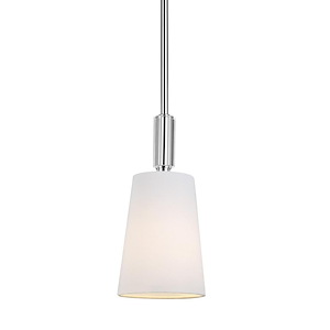 Feiss Lighting-Lismore-Mini-Pendant 1 Light Ivory Fabric in Crystals Style-5 Inch Wide by 10.88 Inch High
