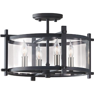 Ethan-Four Light Indoor Semi-Flush Mount in Transitional Style-16.38 Inch Wide by 10.5 Inch High - 1276686