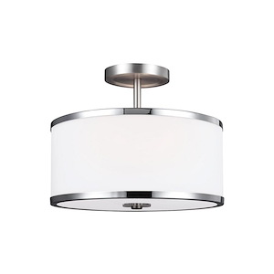 Feiss Lighting-Prospect Park-Two Light Semi-Flush Mount in Period Uptown Style-12.75 Inch Wide by 10.25 Inch High
