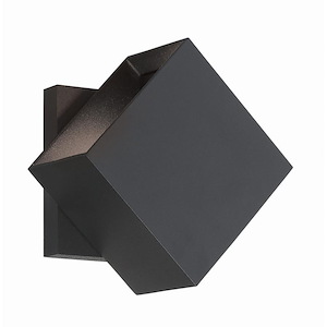 Revolve-3W 2 LED Twistable Outdoor Square Wall Lantern-4.75 Inches Wide by 4.75 Inches Tall
