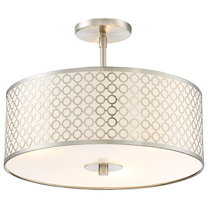 Dots-Three Light Semi-Flush Mount in Contemporary Style-16 Inches Wide by 12.5 Inches Tall - 537145