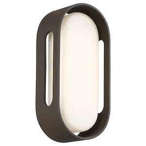 Floating Oval-12W 1 LED Outdoor Wall Sconce in Contemporary Style-5 Inches Wide by 11 Inches Tall - 1215350