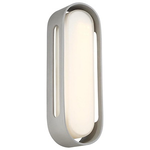 Floating Oval-16W 1 LED Outdoor Wall Sconce in Contemporary Style-5 Inches Wide by 15 Inches Tall