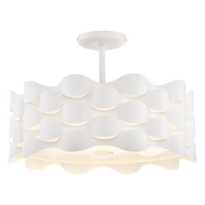 Coastal Current-32W 1 LED Semi-Flush Mount in Contemporary Style-18 Inches Wide by 7.25 Inches Tall
