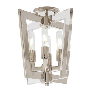 Crystal Chrome-Four Light Flush Mount-14 Inches Wide by 14.75 Inches Tall