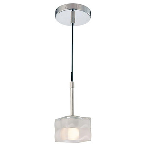 Squared-One Light Mini Pendant in Contemporary Style-4 Inches Wide by 8 Inches Tall