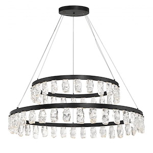 Artic Glacier - 70W 1 LED 2-Tier Chandelier-28.5 Inches Tall and 49.25 Inches Wide