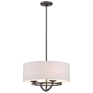Circuit-Four Light Drum Pendant in Transitional Style-18 Inches Wide by 10.25 Inches Tall - 433498