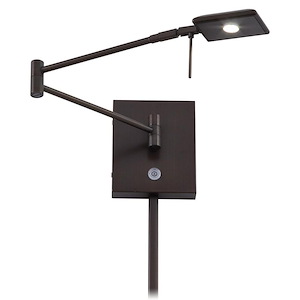 George&#39;s Reading Room-8W 1 LED Swing Arm Wall Sconce in Contemporary Style-13.75 Inches Wide by 6.25 Inches Tall