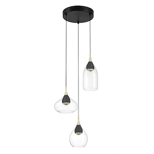 Arabesque - 15W 3 LED Pendant-11.13 Inches Tall and 14.25 Inches Wide