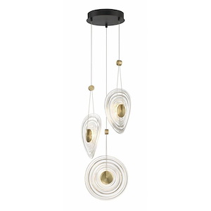 Topknot - 18W 3 LED Pan Pendant-48.25 Inches Tall and 13.75 Inches Wide