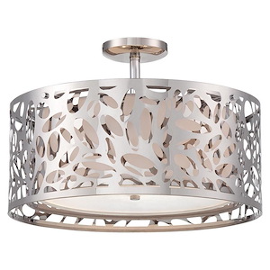 Layover-Two Light Semi-Flush Mount in Contemporary Style-18 Inches Wide by 13.25 Inches Tall