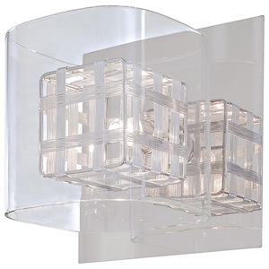 Jewel Box-One Light Bath Vanity in Contemporary Style-6.25 Inches Wide by 6.25 Inches Tall