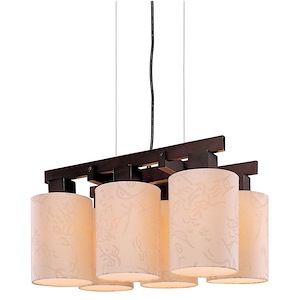 Kimono-Six Light Chandelier in Contemporary Style-13.75 Inches Wide by 11.25 Inches Tall - 58937