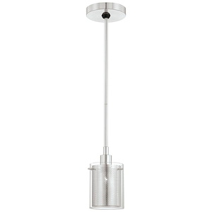 Grid-One Light Mini Pendant in Contemporary Style-4.75 Inches Wide by 6 Inches Tall