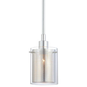 Grid-One Light Mini Pendant in Contemporary Style-4.75 Inches Wide by 6 Inches Tall - 245751